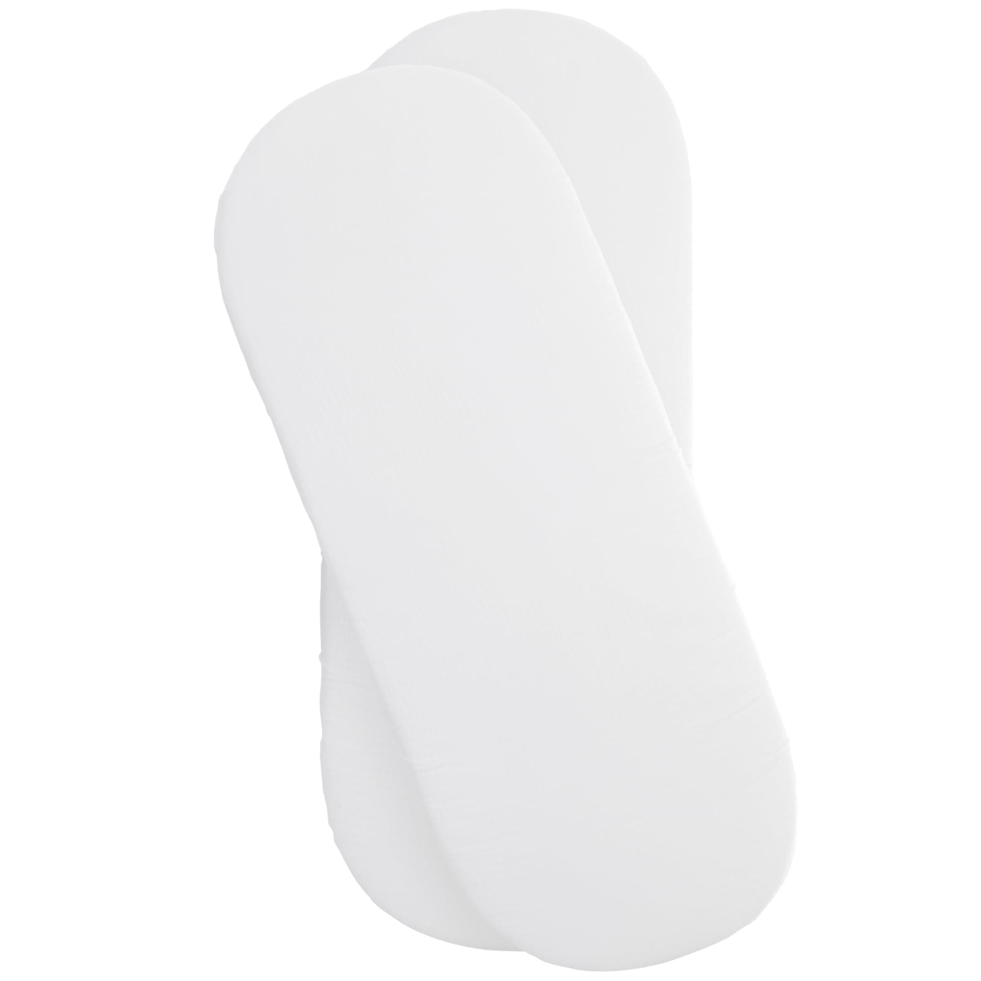 2 Pack Fitted Jersey Cotton Moses Basket Sheets 74 x 30 cm (White)