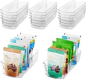 Luksyol CAZADORA Fridge Organizer Bins - 2-Piece Clear Set for Efficient Fridge and Pantry Storage | Maximize Space with Versatile Containers | BPA-Free, Durable Plastic | Easy Access Handles.