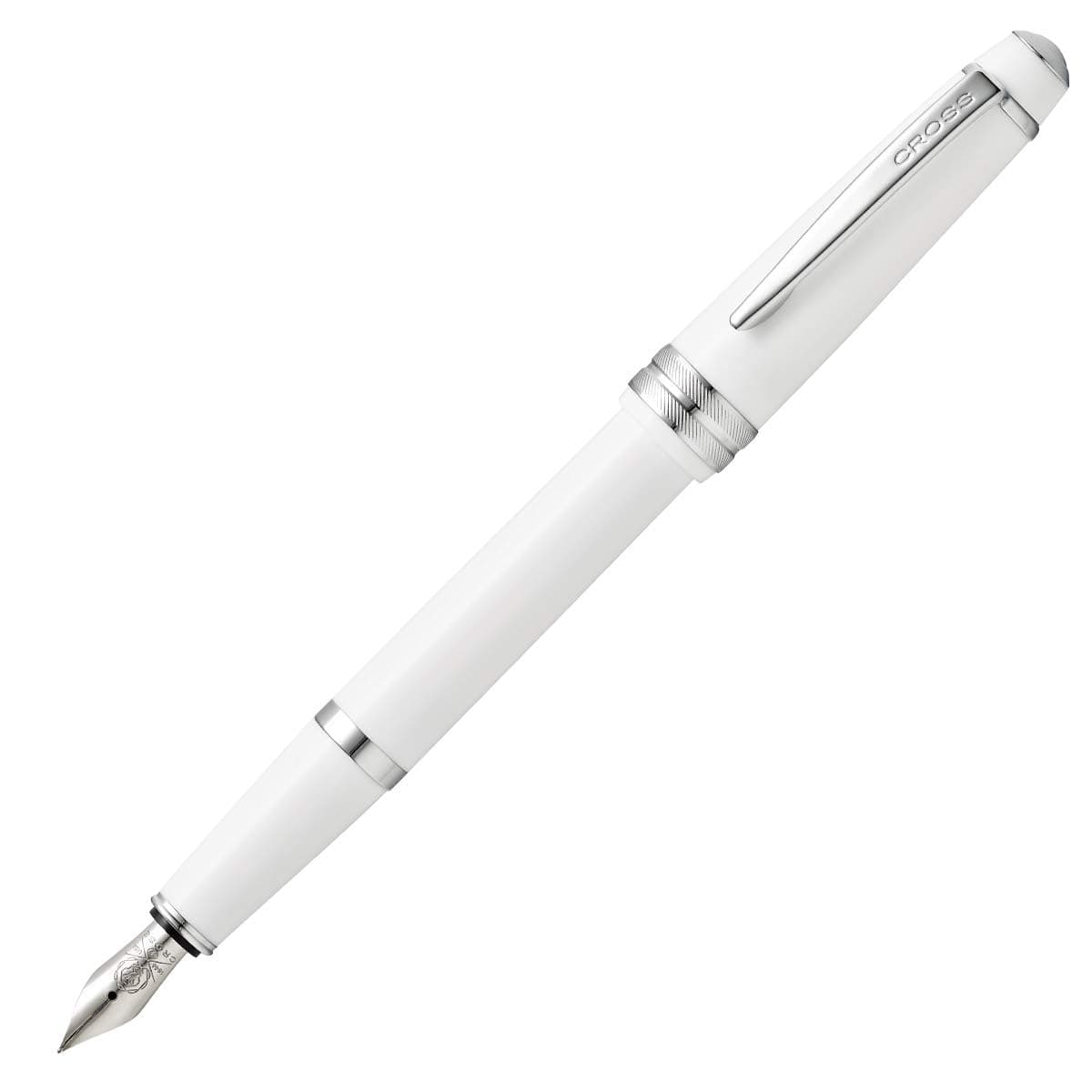 Cross Bailey Light Refillable Fountain Presented in a Everyday Gift Box - Medium Point, Black Ink, Polished White