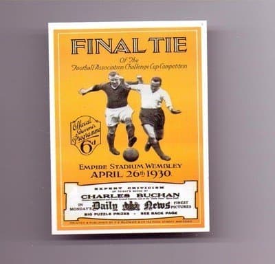 FA Cup Final 1930 Programme Cover Arsenal v Huddersfield Town football card