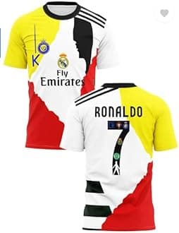 CavronRound Neck Cristiano Ronaldo Football Jersey, Mixed Club Design, Sports T-Shirt for Men & Women - CR7 Jersey