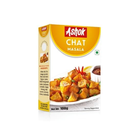 Ashok Chat Masala Powder For Dahi Chat, Fruit Chat, Salad, and Sevpuri, Blended Spices With No Added Preservative - 100 gm