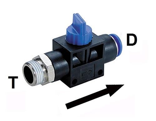 Push to Connect 3 Way Hand Valve Union Fitting 3/8" OD x 1/4" NPT Male Thread by MettleAir