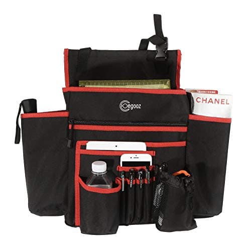 Egooz Car Front Seat Organizer with Large Capacity, 9 Storage Pockets, Heavy Duty, Easy Reach, Perfect Traveling Office for Law Enforcement and Business Commuters.