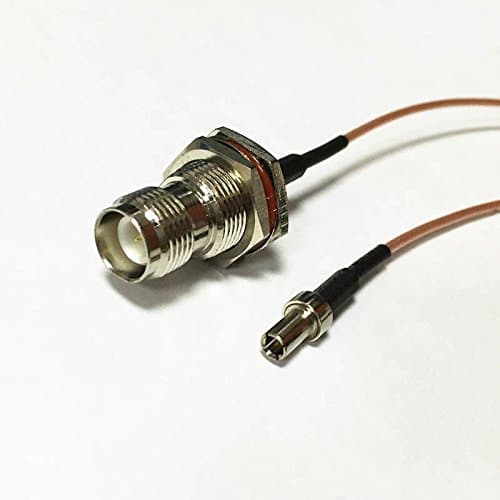 Custom Cables Group LLC RP TNC Female Bulkhead to TS9 Male Straight Connector RG178 15cm 6" New Fast USA Shipping