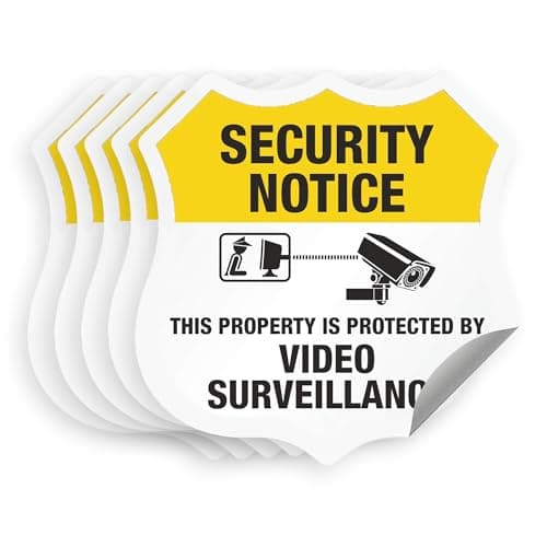 SmartSign ââ‚¬Å“Protected by Video Surveillanceââ‚¬Â Security Notice Decal Set | Five Pack of 2.75"x3.25" EG Reflective Adhesive Labels