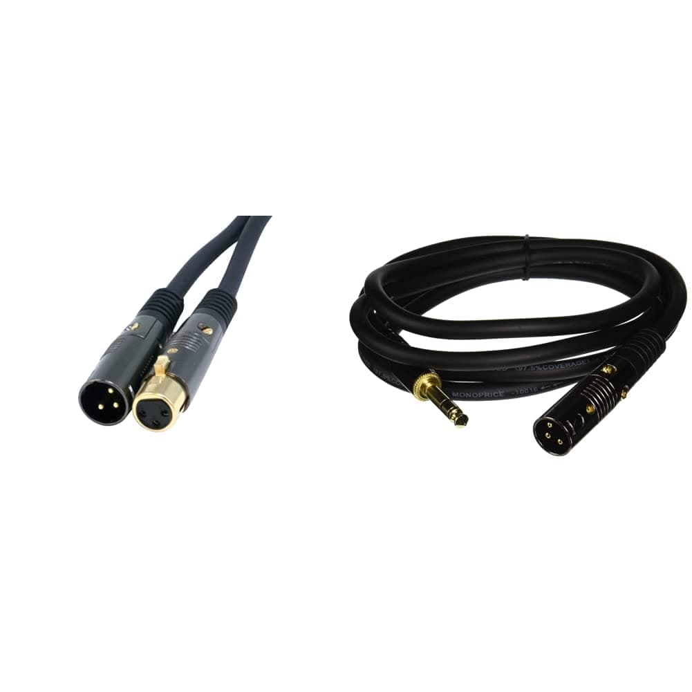 Monoprice XLR Cables Bundle - Gold Plated Pro Audio Cables