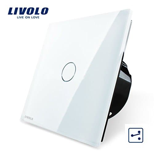 Livolo White Glass Touch Panel EU Standard Intermediate Switch VL-C701S-11