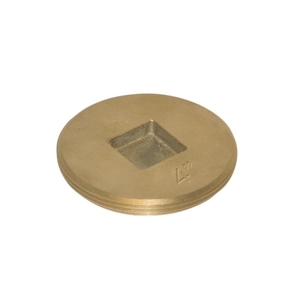 Eastman 4 Inch Cast Brass Cleanout Plug, Countersunk Design for Flush Fit, 42035