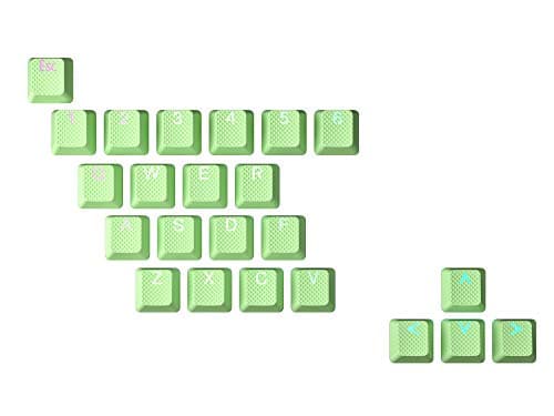 HK Gaming Rubber Backlit Doublesht Keycap Set | OEM Profile for Mechanical Keyboard (23 Keys, Lime)