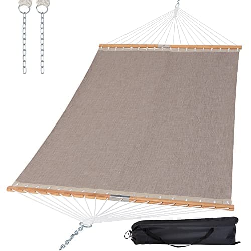 SUNCREAT Hammocks Outdoor Hammock with Spreader Bar, Poolside Portable Hammock for Outside, Coffee