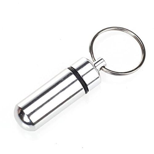 Moligh doll 1pcs Waterproof Aluminum Pill Box Case Bottle Cache Drug Holder Keychain Container Colorful (L)