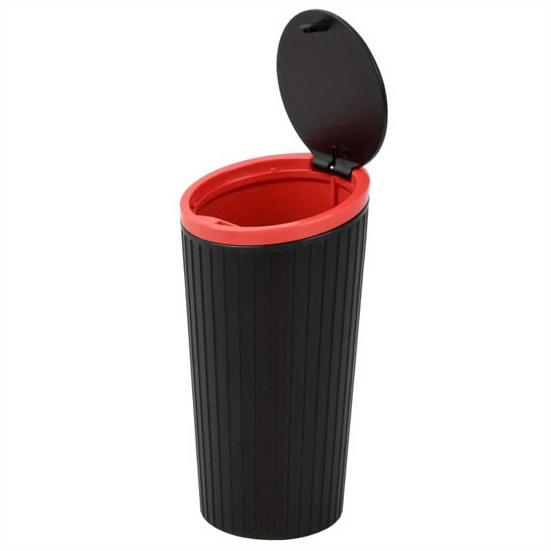 Seafront Portable Mini Car Trash Can with Lid & Cup Holder Leakproof & Odor-Blocking Car Cup Holder Trash Bin - Space-Saving, Waterproof Garbage Organizer for Vehicles