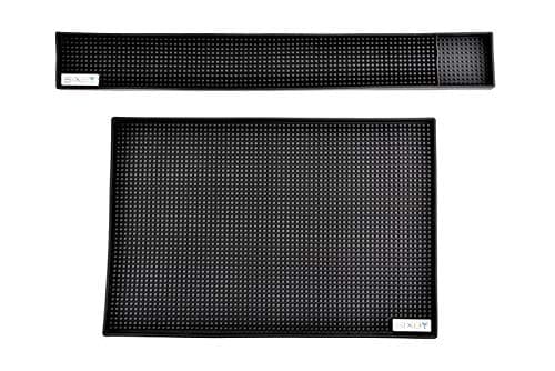 2x Bar Mats, Glass Stacking Mats (Studded) (Black)