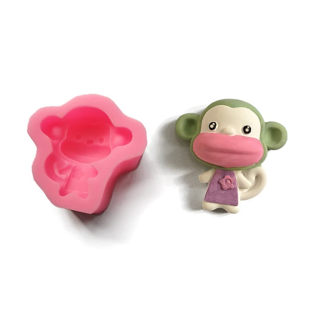 Playing Mold 3D Monkey Silicone Molds for DIY Cake Fondant Biscuit Cookies Soap Sugar Pudding Chocolate Hard Candies Dessert Candle Decor
