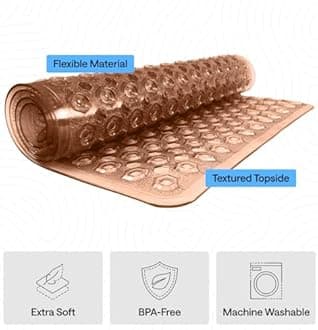 Gorilla Grip Bathroom Mat (Brown, Vinyl, 35 x 16 Inches)