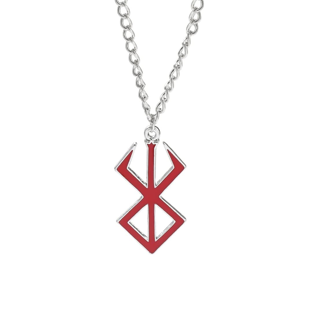 Berserk Amulet Talisman Sign Necklace,Overlord Egg Shell Black Wright Necklace, Sword Legend Alloy Pendant Necklaces, Unisex, Comic Fans' Jewelry Gift (Red)