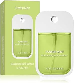 Power Mist Hydrating Hand Sanitizer Spray, Travel-Size 45ml/1.5 Fl oz Portable Cute Multi-Flavor Gentle Sanitizer for Adults (Green Apple)