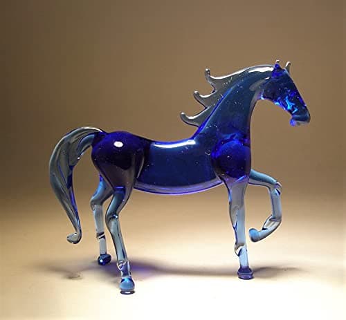 Blue Glass Horse Figurine