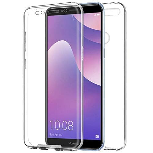 TBOC Case for Huawei Y7 Prime 2018 - Honor 7C (5.99") Cover [Transparent] Complete [Front: Silicone] [Back: Hard Plastic] Full Body [360 Degree] Protection Mobile Protective Bumper Shockproof