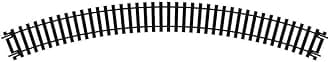 R605 OO Gauge 1st Radius Double Curve Track - Extra Track Pieces for Model Railway Sets, Model Train Track Pieces - Scale 1:76 Pieces - Scale 1:76, Black
