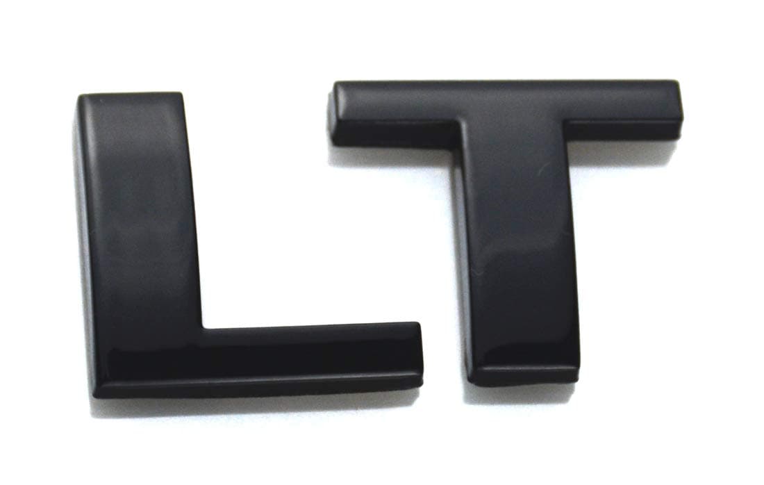 Aimoll 1x Replacement for LT Letter Plastic Emblem, 3D Badge Chevrolet Cruze Silverado (Black)