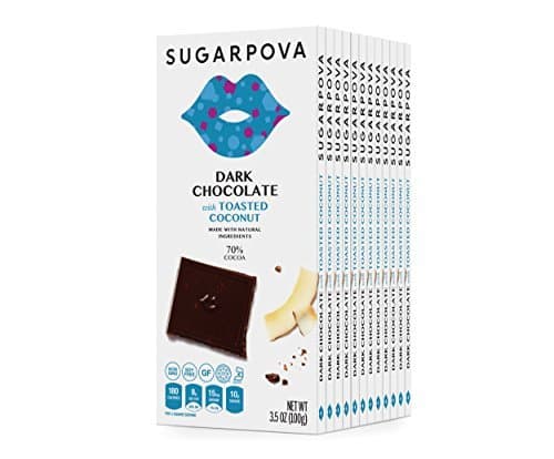 Sugarpova Dark Chocolate with Toasted Coconut - 12 Count Case