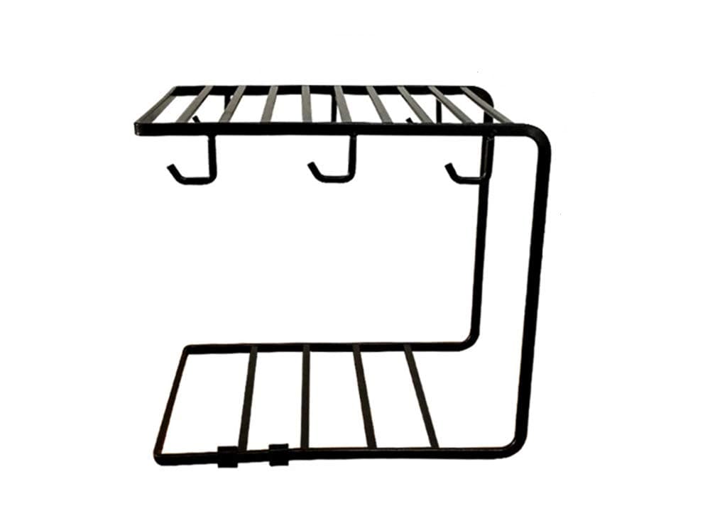 LJM Cup Plate Organizer Simple Houseware kitchen Cabinit and Counter Shelf Organizer Mug Holder (BLACK)