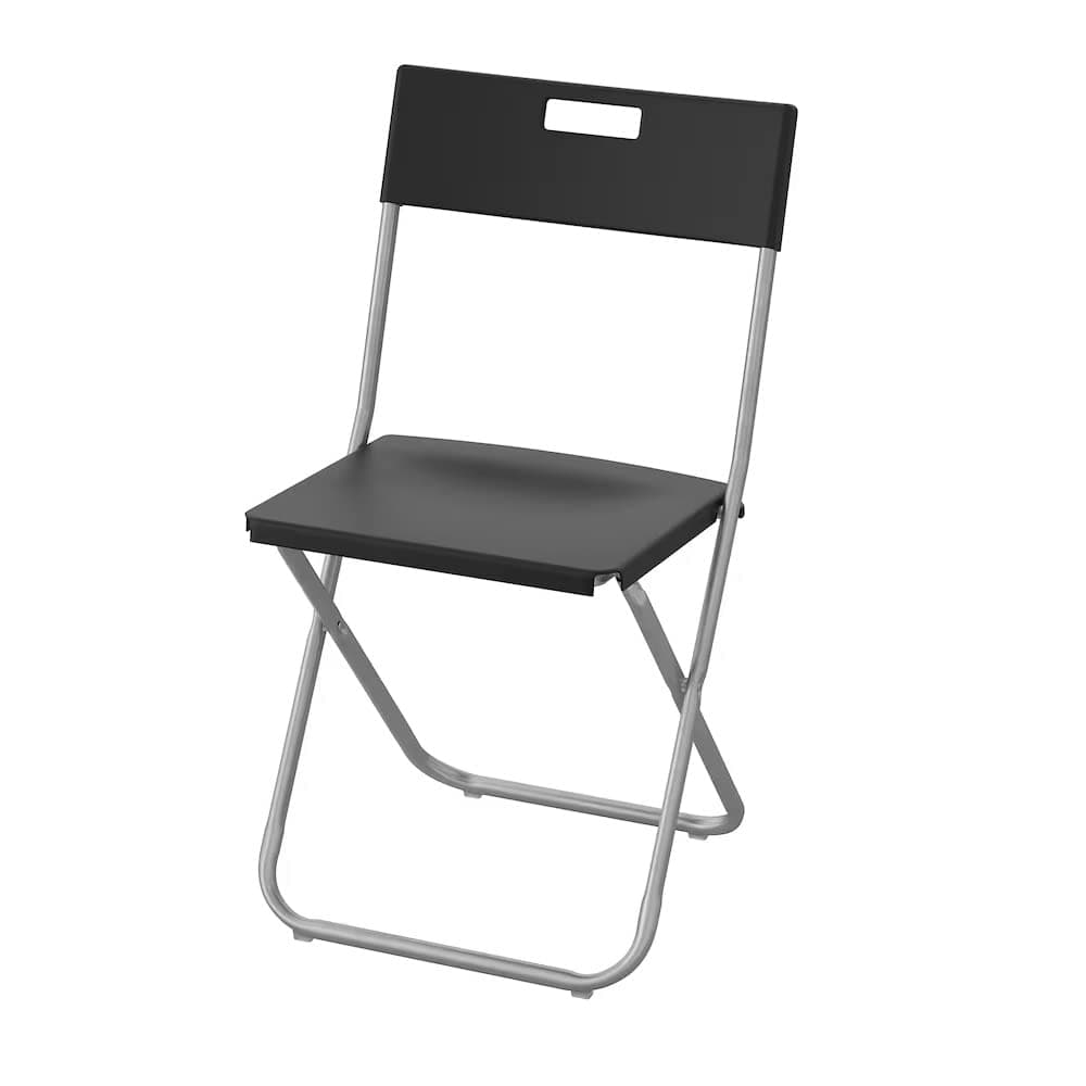 - Nt-Star Ikea Elegant/Extra Look And Safe Folding Chair (Black, Frame: Galvanized Steel , Seat And Back: Polypropylene Plastic.)