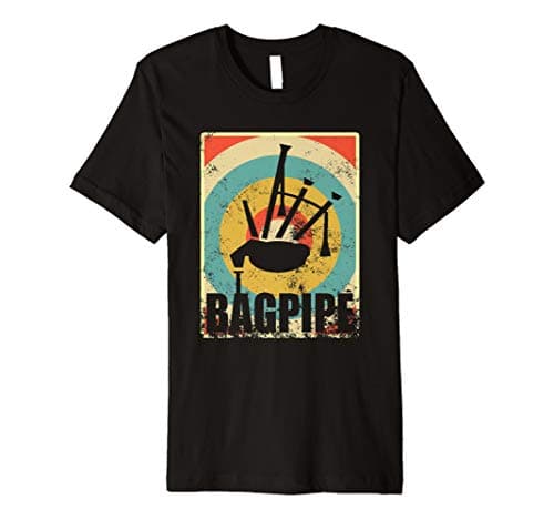 Vintage Bagpipe Silhouette T-Shirt Distressed