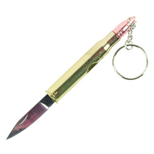 Novelty 30-06 Bullet Folding Knife with Key Chain 4 3/4" Overall Size.