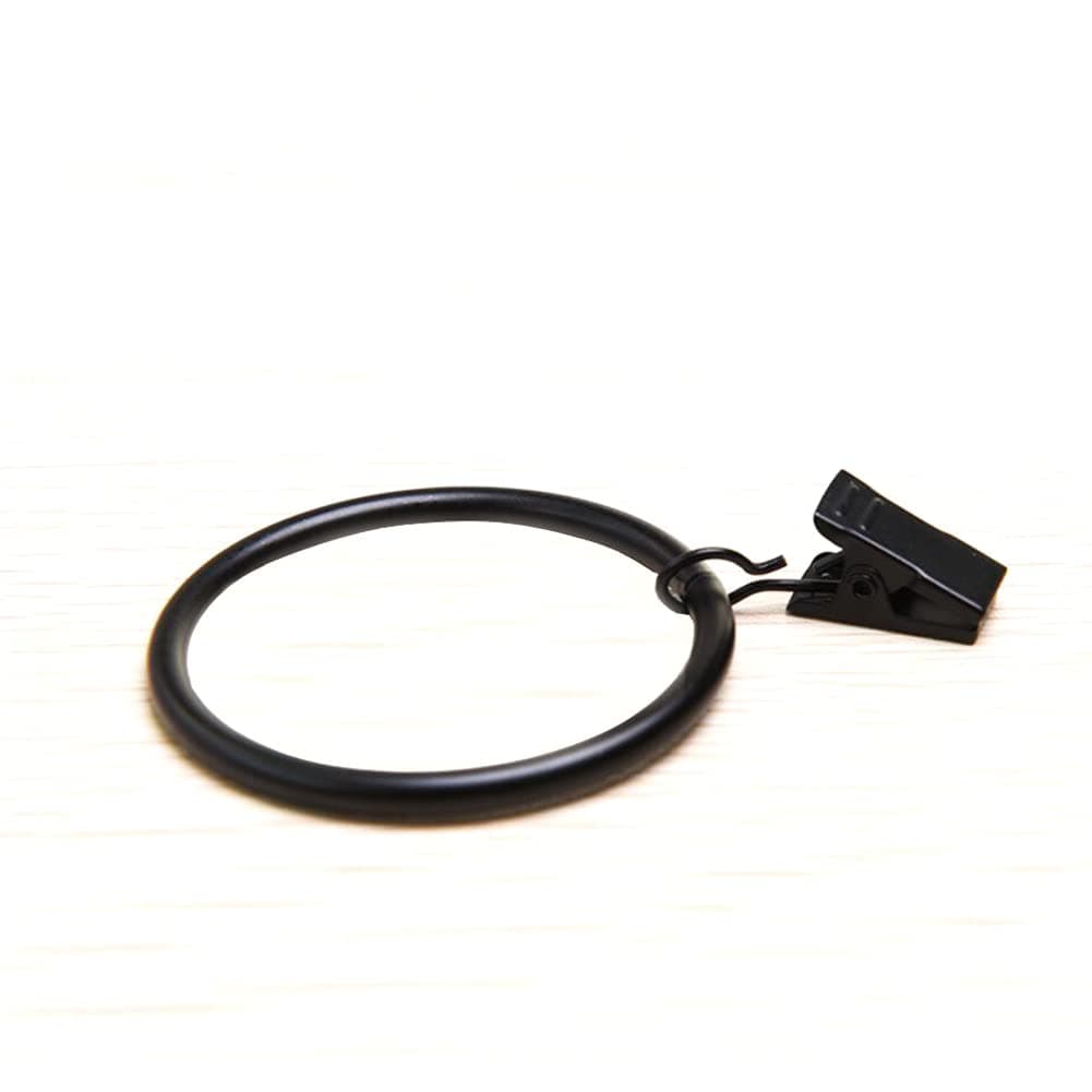 Coideal Large Curtain Rings with Clips, 10 Pack 2.5 Inch XL Extra Rustproof Strong Metal Decorative Drapery Window Curtain Hoops Clip Ring Fit Up to 2 Inch Rod (Vintage Black)