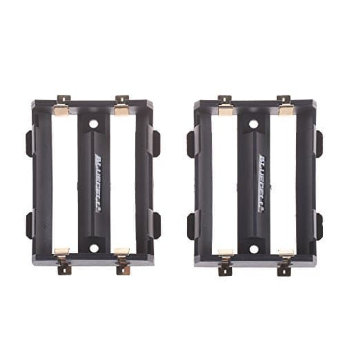 BCP 2PCS Black Color Plastic Double 26650 Battery Holder Case Storage Box