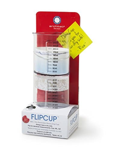 Architec FlipCup Measuring Cup, Reversible 1 Cup Measure for Wet and Dry Ingredients, BPA-free Plastic, Dishwasher Safe