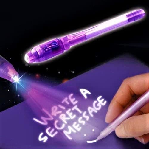 SSKR Invisible Ink Magic Pen (6 Pieces) With Uv-Light | Birthday Return Gifts For All Age Group, Ink clear