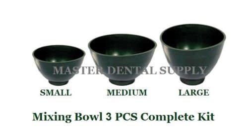 3 Piece Kit Dental Lab Mixing Bowl Small, Medium, Large Flexible Alginate and Stone Dark Green Flexi …