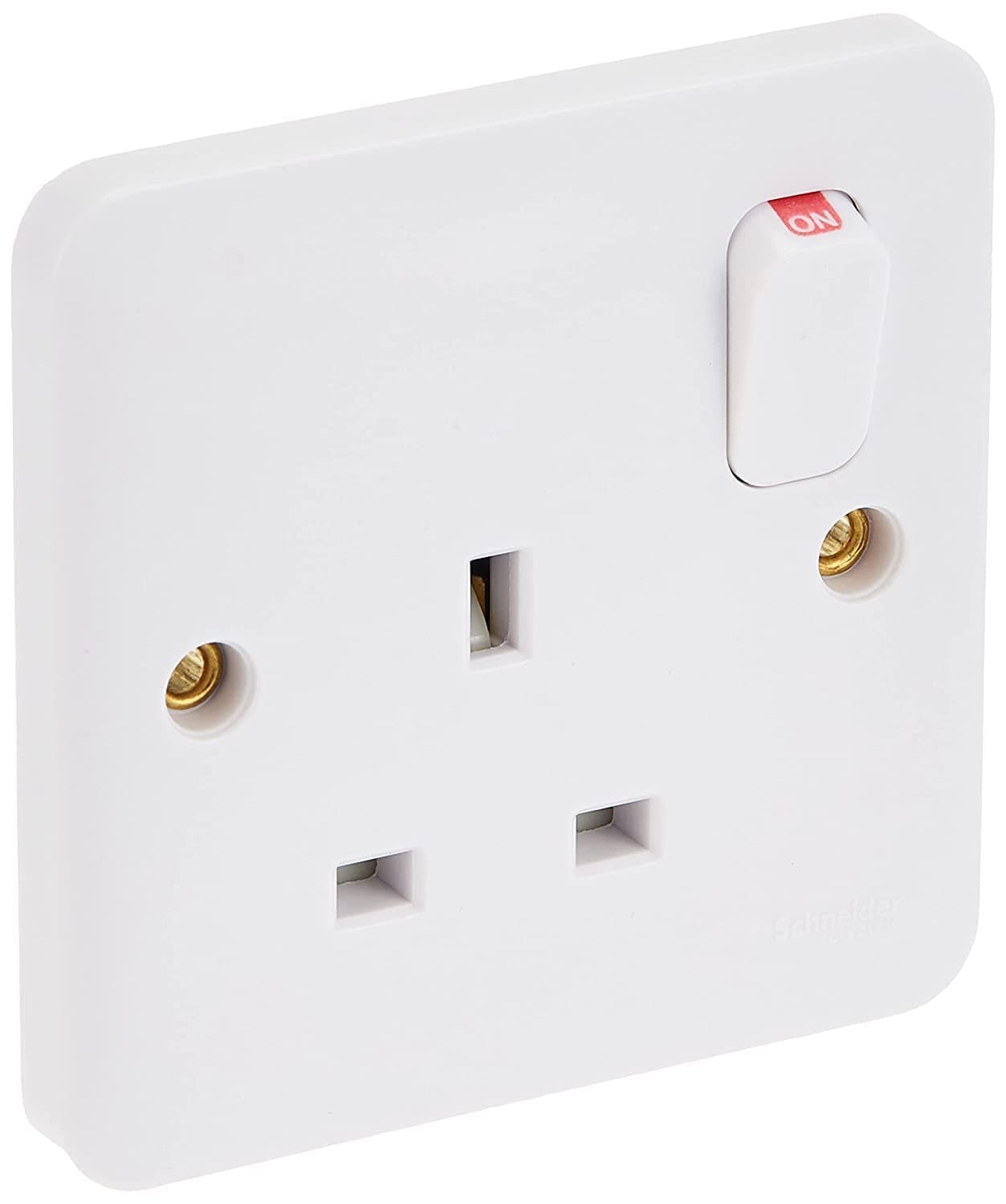 Lisse Uk Standard Switch Socket White, 1 Gang 13A 86×86 mm, Bs 1363-2 Standard