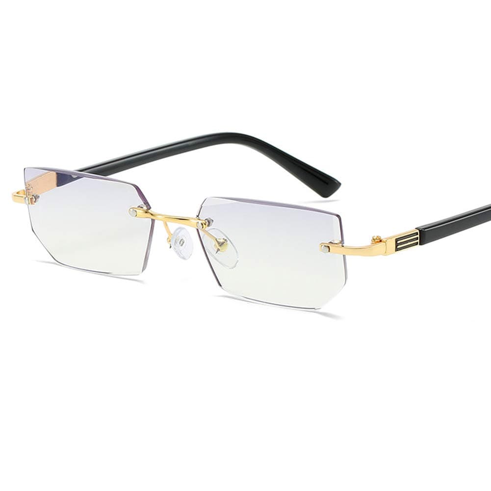 Men Frameless Anti-Blue Light Reading Glasses Outdoor Sun Reader Eyeglasses