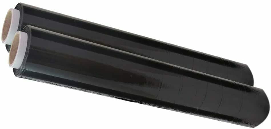 REQUISITE NEEDS Heavy Duty Shrink Wrap Roll Cling Film Packaging 400MM x 250M (Pack Of 2, BLACK)