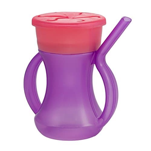 3 Evriholder 2-in-1 Sippy Snacky Cups Built-In Straw Handles BPA-Free, Ages 1+ Pink/Purple
