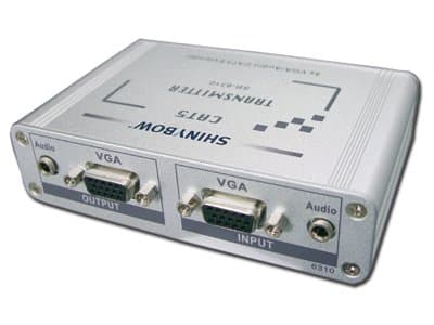 VGA/AUDIO TRANSMITTER w/4 x Cat5+ 1 x VGA Outputs