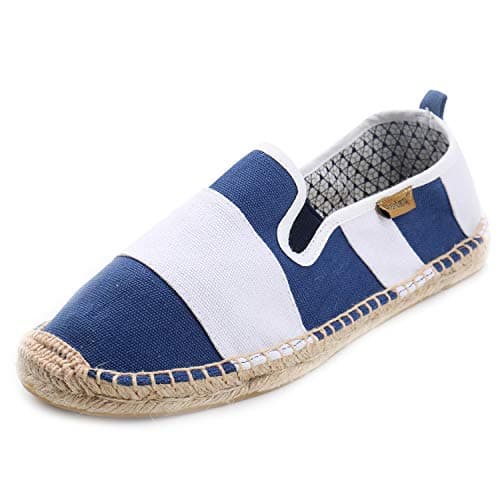 Alexis Leroy Men's Classis Stripe Canvas Espadrilles Flat