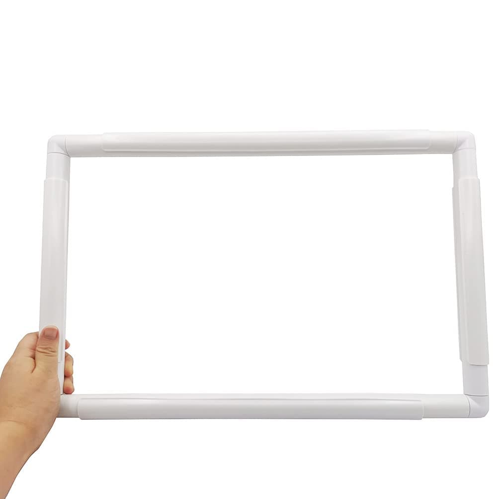 AntetekPlastic Square Cross Stitch Frame, White, Polypropylene, 17 X 11"
