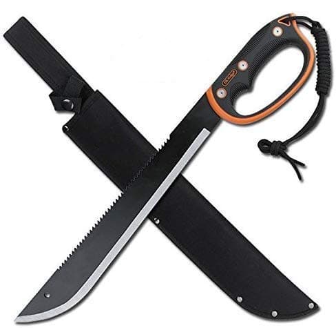 Snake Eye Tactical Full-Tang Machete – Heavy Duty Fixed Blade Survival Tool with Reinforced Nylon Sheath for Camping, Hunting, and Bushcraft