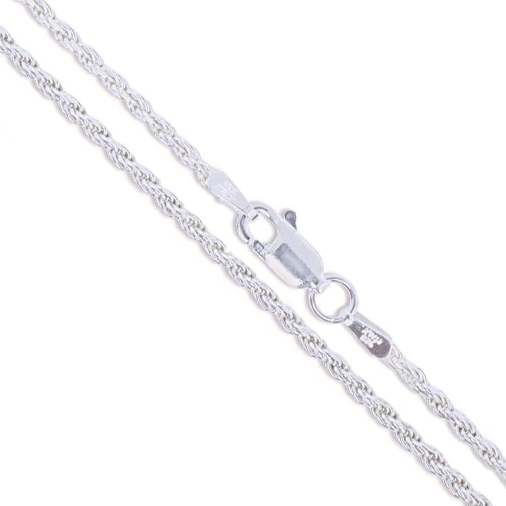 Sac SilverSterling Silver Diamond-Cut Rope Chain 1.1mm 1.5mm 1.7mm 2mm 2.5mm Solid 925 Italy New Necklace