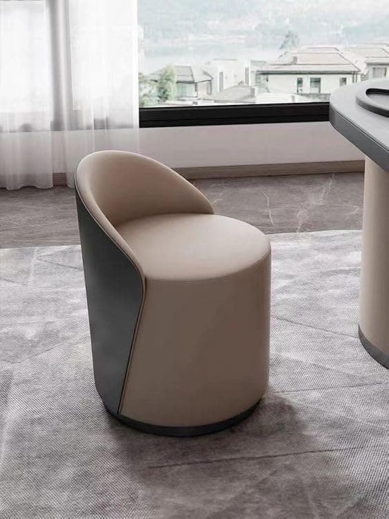 T&T Co Light Luxury 360 Degree Rotating Makeup Bench Dressing Table Stool with Backrest Round Stool Makeup Chair Leisure Ottoman Vanity Stool