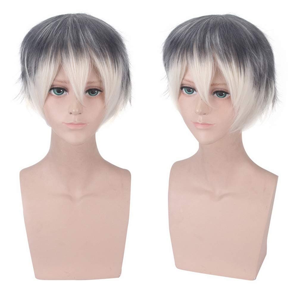 COJETER Anime IDOLiSH7 Re:vale Momo Gradient 35Cm Short Slight Curly Bangs Cosplay Makeup Wig For Women Fancy Dress