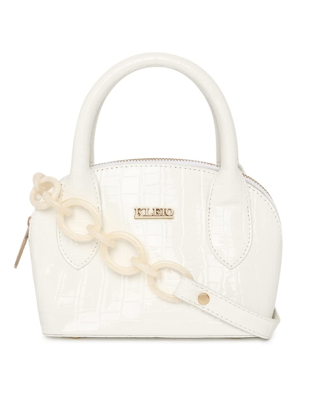 KLEIODesigner Solid Chic Small Leather Sling Handbag For Women with Zip Closure & Detachable Strap | Spacious Bag with Polyester Lining Suitable to fit all the Essentials