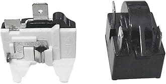1 Pcs QP-02-4.7 PTC Refrigerator Start Relay 3Pin Coolers Compressor Starter with 1pcs Refrigerator Overload Protector 1/2HP