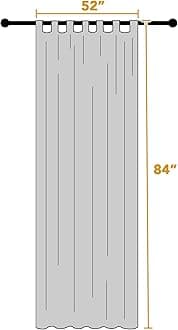 Outdoor Linen Sheer Curtains for Patio Waterproof - Indoor/Outdoor Divider Privacy Added Light Filtering Porch Decor with Detachable Self-Stick Tab Top for Gazebo/Cabana, Natural, 1 Piece, W52 x L84